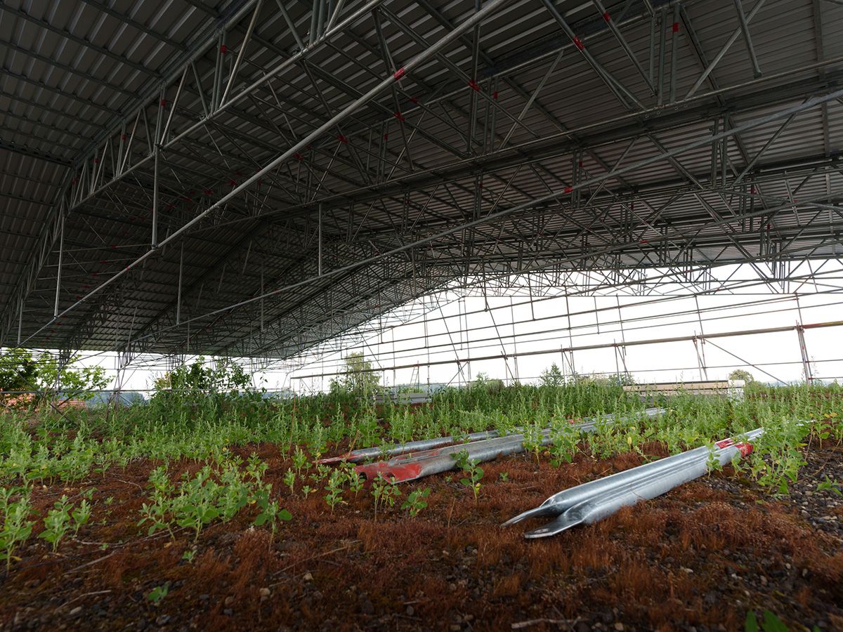 Turnhalle Ebersberg eingerüstet von A&U Gerüstbau