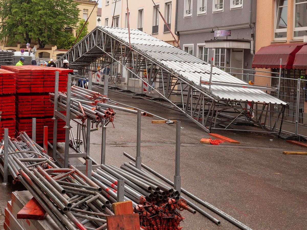 Staatstheater Augsburg eingerüstet von A&U Gerüstbau