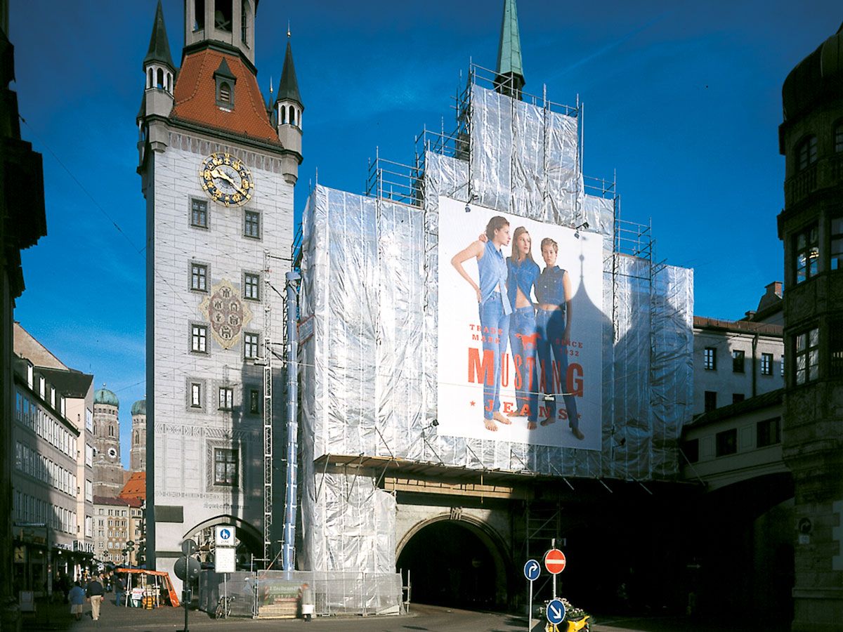 Altes Rathaus München, eingerüstet von A&U Gerüstbau