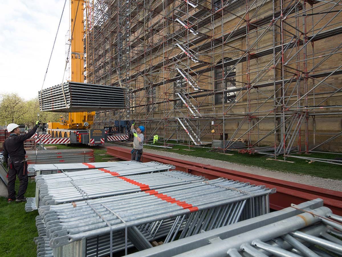 Alte Pinakothek in München, eingerüstet von A&U Gerüstbau